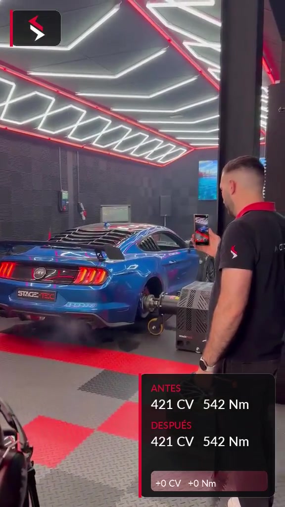 Ford Mustang GT 5.0 V8 en banco de potencia